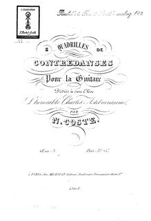 Score, 2 Quadrilles de Contredanses, Op.3, Coste, Napoléon