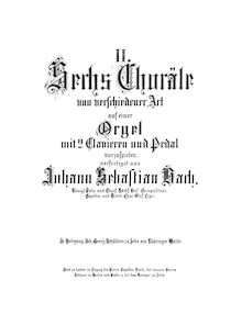 Partition complète (BWV 645–650), 6 choral préludes, 6 Choräle von verschiedener Art ; Schübler-Chorales