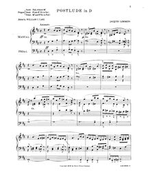 Partition complète, Postlude en D major, Lemmens, Jacques-Nicolas