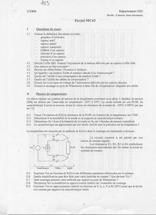 UTBM 2003 mc43 mesures et capteurs genie electrique et systemes de commande semestre 1 partiel
