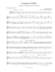Partition clarinette 1, Symphony No.26, B major, Rondeau, Michel par Michel Rondeau