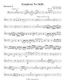Partition basson 2, Symphony No.34, F major, Rondeau, Michel