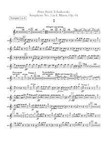 Partition trompette 1, 2 (A), Symphony No.5, E minor, Tchaikovsky, Pyotr