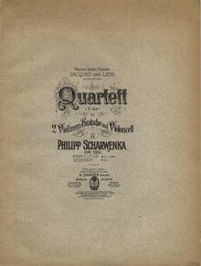 Partition couverture couleur, corde quatuor No.2, Op.120, String Quartet No.2 in D Major, Op.120