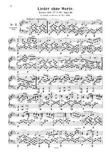 Partition complète, chansons Without Words Op.30, Mendelssohn, Felix par Felix Mendelssohn