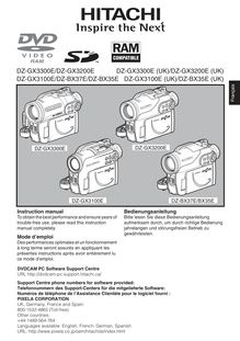Notice Camescope numérique Hitachi  DZ-BX35E