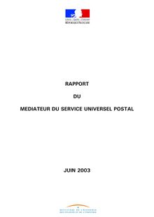 Rapport du Médiateur du service universel postal