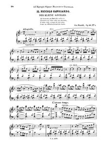 Partition No.8 Il piccolo Savojardo (Der kleine Savoyard), 20 Sfumature per pianoforte, Op.68