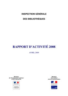 Rapport d activité 2008 de l Inspection générale des bibliothèques