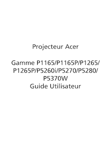 Notice Projecteur Acer  P1165