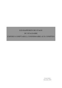 Le rapport de stage - LES RAPPORTS DE STAGE - LES RAPPORTS DE ...