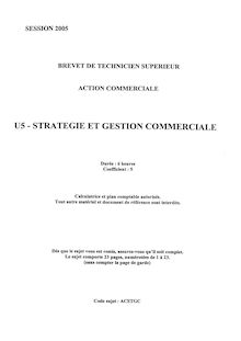 Stratégie et gestion commerciale 2005 BTS Action Commerciale