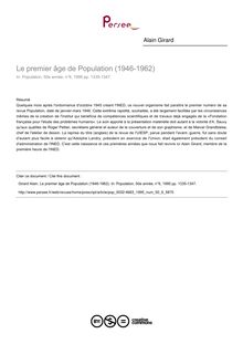 Le premier âge de Population (1946-1962) - article ; n°6 ; vol.50, pg 1335-1347