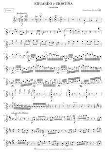 Partition violons I, Eduardo e Cristina, Dramma in due atti, Rossini, Gioacchino