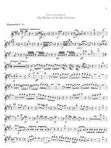 Partition clarinette 1, 2 (en C, A)Transposed parties en en B♭, Il barbiere di Siviglia, ossia L inutile precauzione