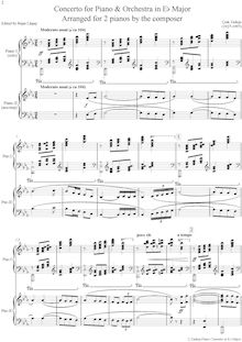 Partition complète, Koncert per piano dhe orkester, E♭ major, Zadeja, Çesk