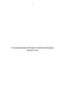 5 TECHNOLOGIES POUR UN MONDE DURABLE