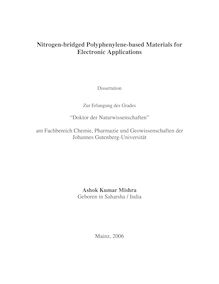 Nitrogen bridged polyphenylene based materials for electronic applications [Elektronische Ressource] / Ashok Kumar Mishra