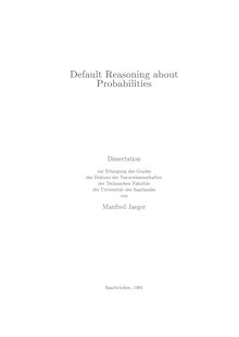 Default reasoning about probabilities [Elektronische Ressource] / von Manfred Jaeger