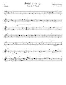 Partition viole de gambe aigue,  No.2 pour 2 violes de gambe et orgue par William Lawes