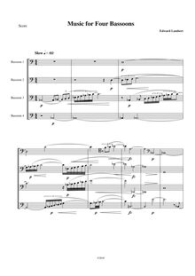 Partition complète, Music pour 4 bassons, Lambert, Edward