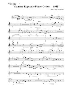 Partition violons I, Vlaamse rapsodie piano en orkest, Ostijn, Willy