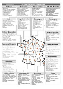 La gastronomie régionale Française - carte