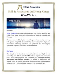 Hill & Associates Ltd Hong Kong: Who We Are
