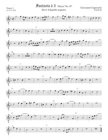 Partition ténor viole de gambe 1, octave aigu clef, Fantasia pour 5 violes de gambe, RC 68