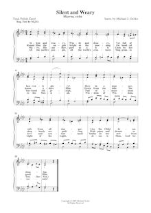 Partition SATB Hymn Version, Mizerna, cicha, Silent and Weary, F minor
