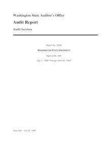 Audit Report - Washington State University - 1997