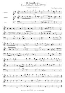 Partition 3, Symphonie, Trios de la Chambre du Roi, Lully, Jean-Baptiste