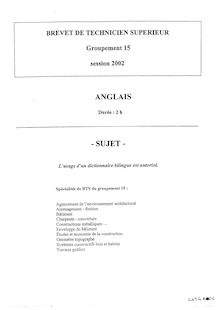 Btsagarch 2002 examen anglais