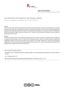 Les thermes de l oppidum de Gaujac (Gard) - article ; n°1 ; vol.36, pg 133-176
