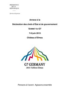 G7 - Annexe à la déclaration des chefs d État et de gouvernement