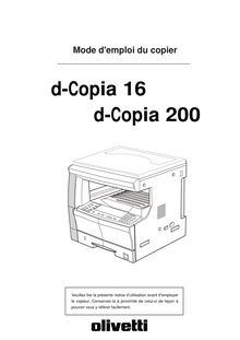 Notice  Photocopieuse Olivetti  d-Copia 200