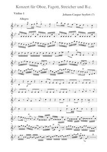 Partition violons I, hautbois et basson Concerto en B flat major