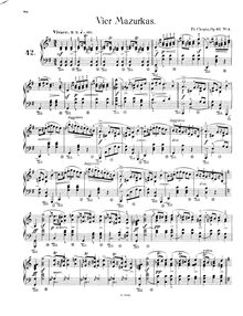 Partition complète, Mazurkas, Op.67 (Posthumous), Chopin, Frédéric par Frédéric Chopin