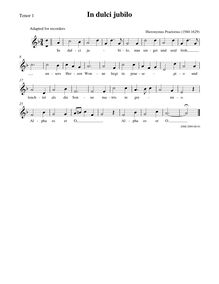 Partition ténor 1 enregistrement  (chœur 1), en dulci jubilo, F major