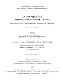 La Convergence Hispano-américaniste de 1892