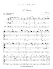 Partition complète, violon Concerto en F major, RV 293, L autumno (Autumn) from Le quattro stagioni (The Four Seasons)