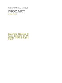 Partition complète, corde quintette No.6, E♭ major, Mozart, Wolfgang Amadeus