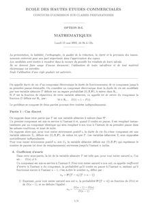 Mathématiques II 2002 Classe Prepa B/L HEC