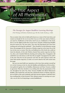 The passages for august buddhist learning meetings