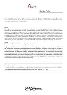 Éléments pour une phénoménologie des systèmes linguistiques - article ; n°1 ; vol.67, pg 9-35
