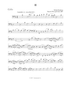 Partition violoncelle, corde quatuor en G major, G major, Rondeau, Michel par Michel Rondeau