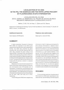 LOCALIZATION OF 5S rDNA IN THE PIG, THE BABIRUSA AND THE WHITE-LIPPED PECCARY BY FLUORESCENCE IN SITU HYBRIDIZATION (LOCALIZACIÓN DEL 5S rDNA EN EL CERDO, EL BABIRUSA Y EL PÉCARI DE HOCICO BLANCO MEDIANTE HIBRIDACION FLUORESCENTE IN SITU)