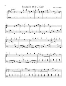Partition Sonata R.14 en G major, clavier sonates R.11–20, Soler, Antonio