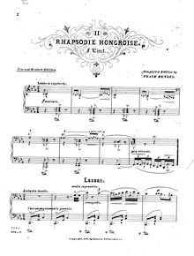 Partition complète, Hungarian Rhapsody No.2, Lento a capriccio, C♯ minor