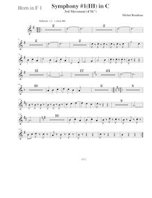 Partition cor 1 (F), Symphony No.1, C major, Rondeau, Michel